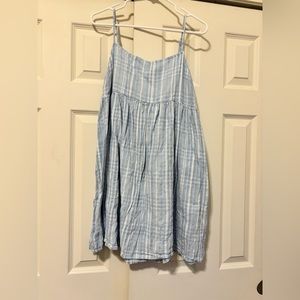 American Eagle Baby Blue Striped Babydoll dress - L
